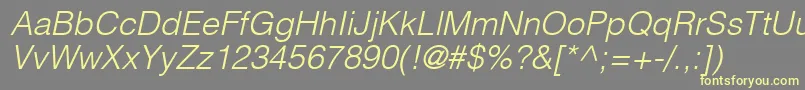 ContextLightSsiLightItalic Font – Yellow Fonts on Gray Background