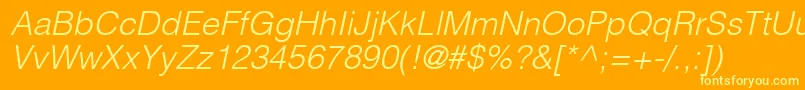 ContextLightSsiLightItalic Font – Yellow Fonts on Orange Background