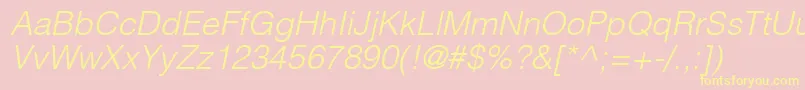 ContextLightSsiLightItalic Font – Yellow Fonts on Pink Background