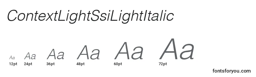 Размеры шрифта ContextLightSsiLightItalic