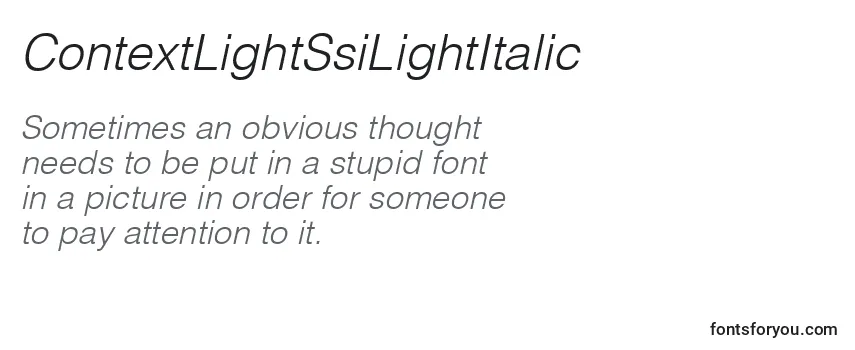 ContextLightSsiLightItalic Font
