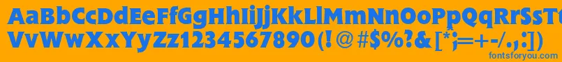 FlemingHeavyRegular Font – Blue Fonts on Orange Background