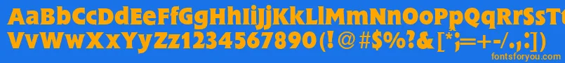 FlemingHeavyRegular Font – Orange Fonts on Blue Background