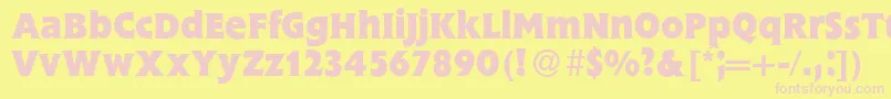 FlemingHeavyRegular Font – Pink Fonts on Yellow Background