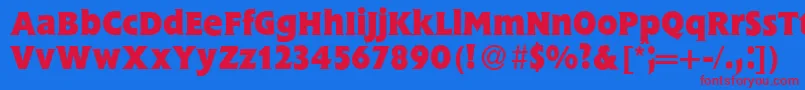 Czcionka FlemingHeavyRegular – czerwone czcionki na niebieskim tle