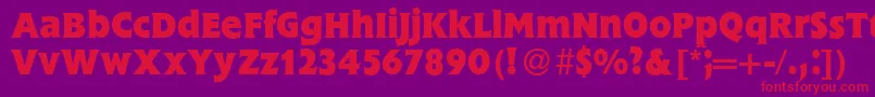 FlemingHeavyRegular Font – Red Fonts on Purple Background