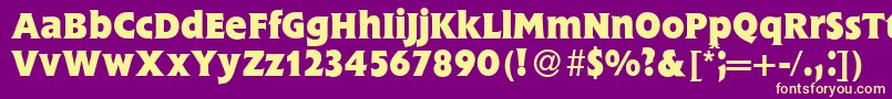 FlemingHeavyRegular Font – Yellow Fonts on Purple Background