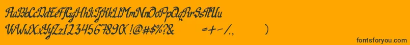 Camille-Schriftart – Schwarze Schriften auf orangefarbenem Hintergrund