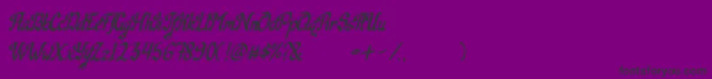 Camille-Schriftart – Schwarze Schriften auf violettem Hintergrund