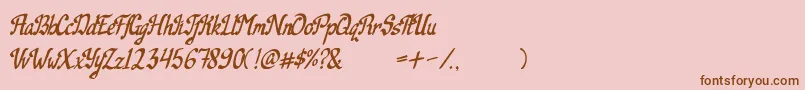 Camille-Schriftart – Braune Schriften auf rosa Hintergrund