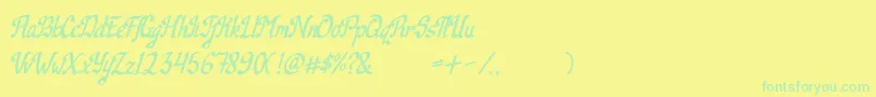 Camille Font – Green Fonts on Yellow Background