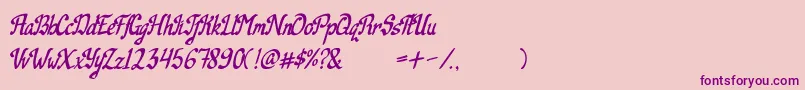 Camille-Schriftart – Violette Schriften auf rosa Hintergrund