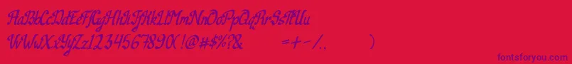 Camille-Schriftart – Violette Schriften auf rotem Hintergrund