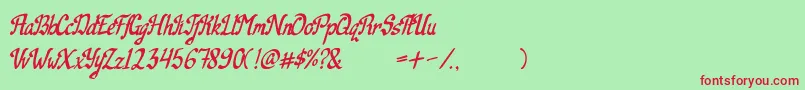 フォントCamille – 赤い文字の緑の背景