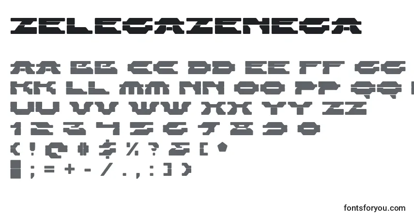 Fuente ZelegaZenega - alfabeto, números, caracteres especiales