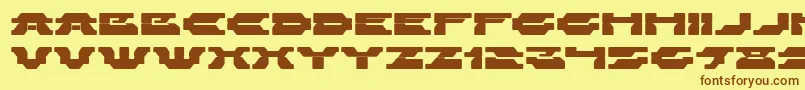 フォントZelegaZenega – 茶色の文字が黄色の背景にあります。