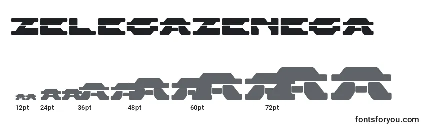 Размеры шрифта ZelegaZenega