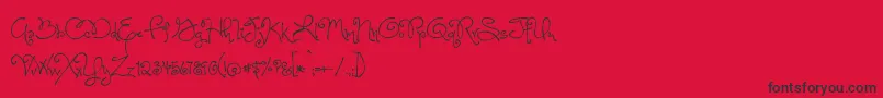 OneStarryNightFont Font – Black Fonts on Red Background