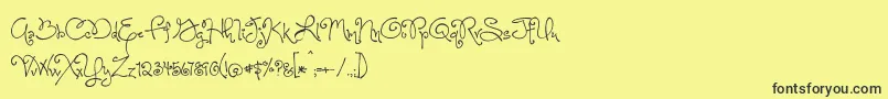 OneStarryNightFont Font – Black Fonts on Yellow Background