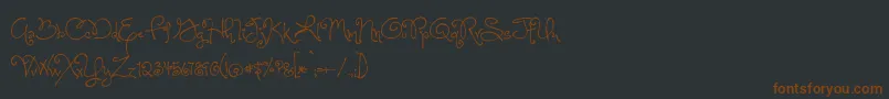 OneStarryNightFont Font – Brown Fonts on Black Background