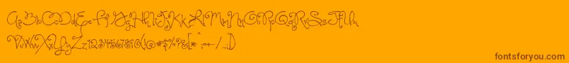 OneStarryNightFont Font – Brown Fonts on Orange Background