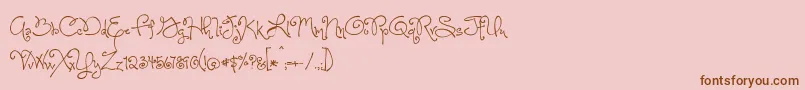 OneStarryNightFont Font – Brown Fonts on Pink Background