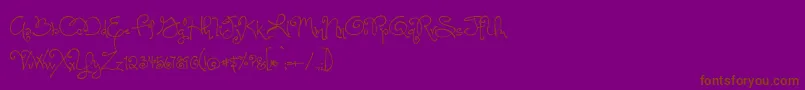 Fonte OneStarryNightFont – fontes marrons em um fundo roxo