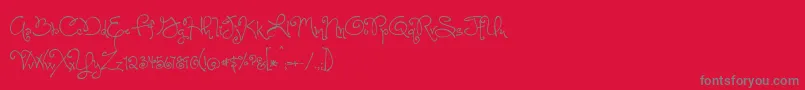 OneStarryNightFont Font – Gray Fonts on Red Background