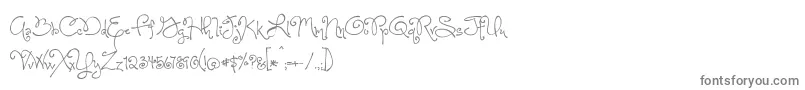 OneStarryNightFont-fontti – harmaat kirjasimet valkoisella taustalla