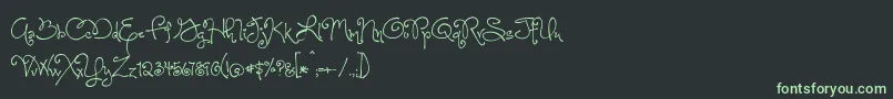 OneStarryNightFont Font – Green Fonts on Black Background