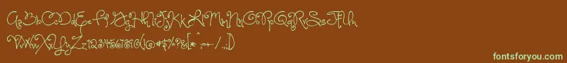 OneStarryNightFont Font – Green Fonts on Brown Background