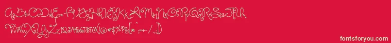 OneStarryNightFont Font – Green Fonts on Red Background