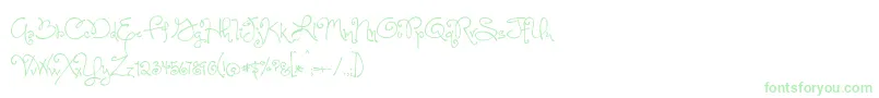 OneStarryNightFont Font – Green Fonts on White Background