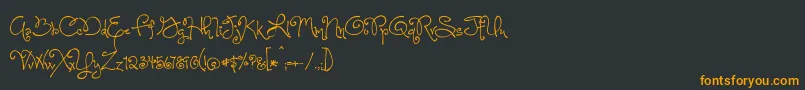 OneStarryNightFont-Schriftart – Orangefarbene Schriften auf schwarzem Hintergrund