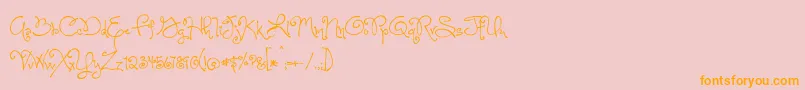 OneStarryNightFont Font – Orange Fonts on Pink Background