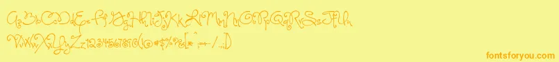 OneStarryNightFont Font – Orange Fonts on Yellow Background