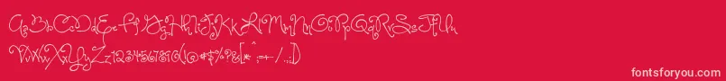OneStarryNightFont Font – Pink Fonts on Red Background