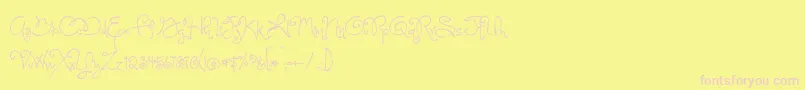 OneStarryNightFont Font – Pink Fonts on Yellow Background