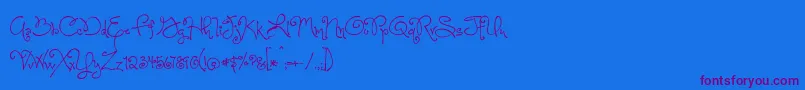 OneStarryNightFont Font – Purple Fonts on Blue Background