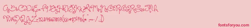 OneStarryNightFont Font – Red Fonts on Pink Background