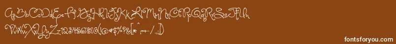 OneStarryNightFont Font – White Fonts on Brown Background