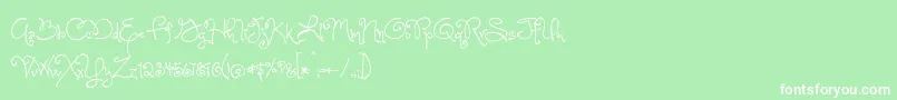 Шрифт OneStarryNightFont – белые шрифты на зелёном фоне