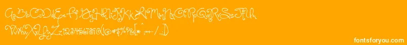 fuente OneStarryNightFont – Fuentes Blancas Sobre Fondo Naranja