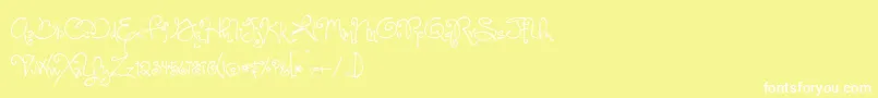 フォントOneStarryNightFont – 黄色い背景に白い文字