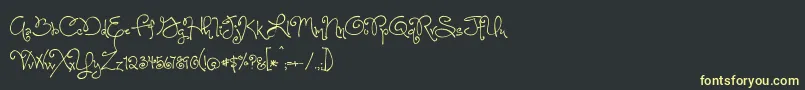 OneStarryNightFont Font – Yellow Fonts on Black Background