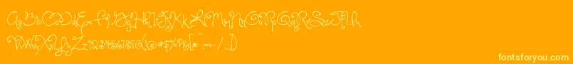 OneStarryNightFont Font – Yellow Fonts on Orange Background
