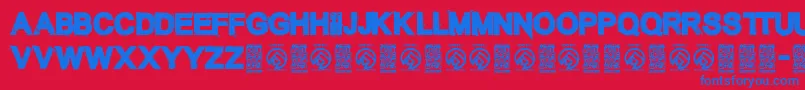 fuente TheunknownRegular – Fuentes Azules Sobre Fondo Rojo