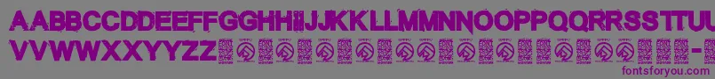 Czcionka TheunknownRegular – fioletowe czcionki na szarym tle