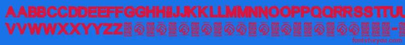 fuente TheunknownRegular – Fuentes Rojas Sobre Fondo Azul