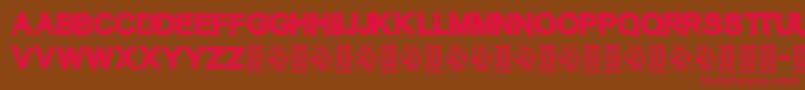 TheunknownRegular Font – Red Fonts on Brown Background